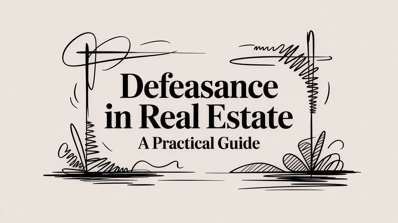 Real estate financial documents and legal process representing defeasance transaction workflow.
