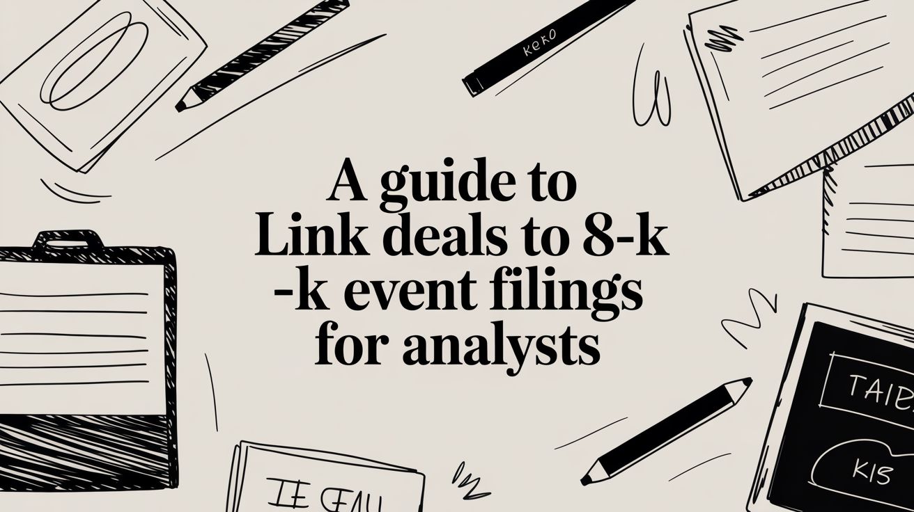 Diagram showing linkage between 8-K filings, deals, bonds, CMBS, and ABS financial instruments.