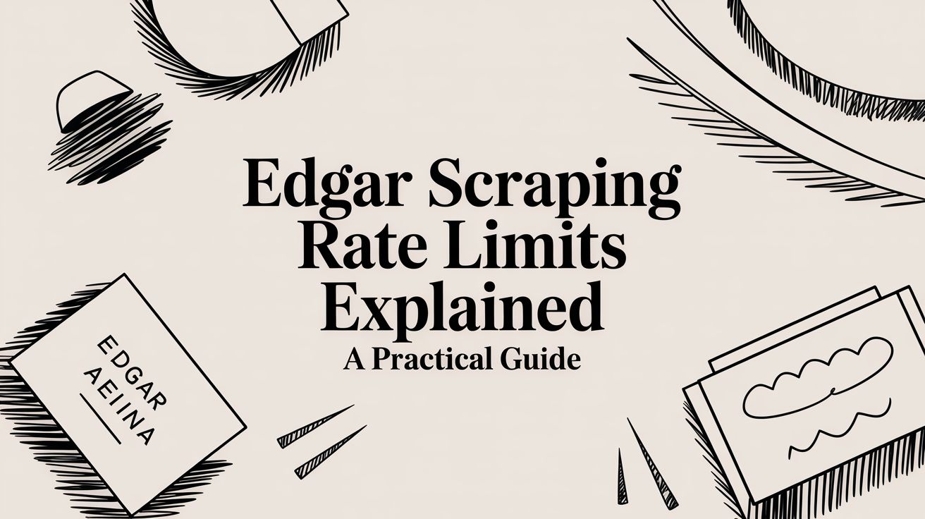 EDGAR scraping rate limits technical diagram showing data flow and constraints.