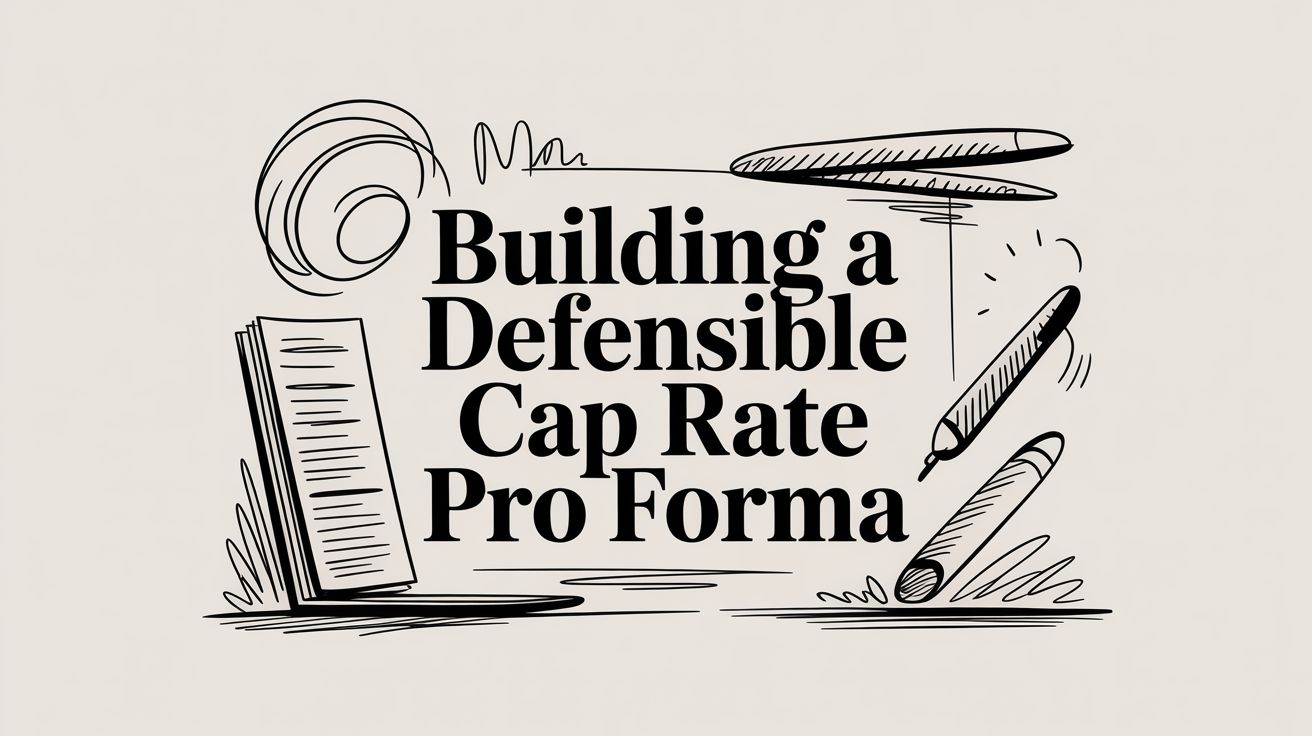 Flow chart showing cap rate calculation process from comparable properties through analysis to final reports.