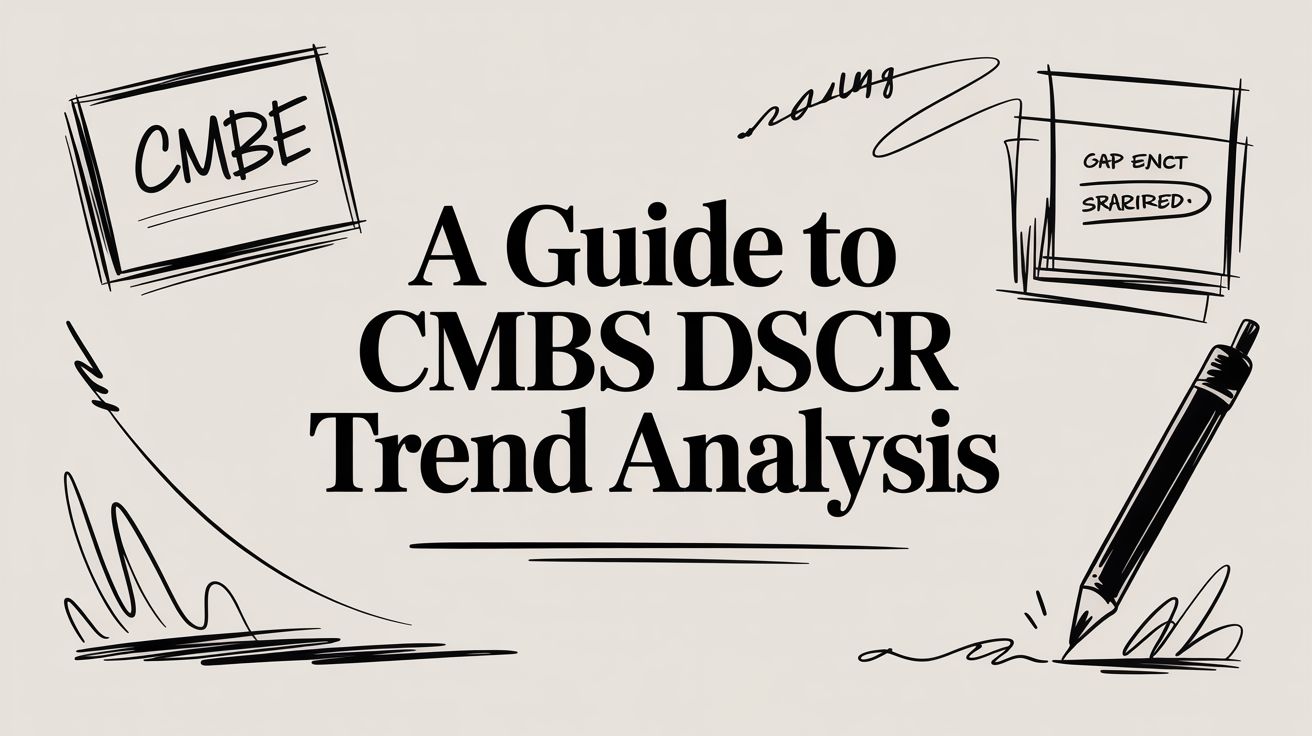 A hand-drawn line graph comparing two trends related to DSCR over time.