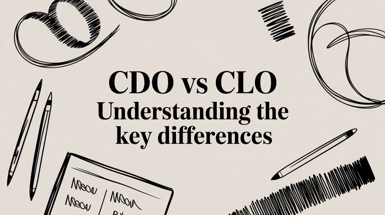 Visual comparison of CDO and CLO structured finance instruments and their key differences.